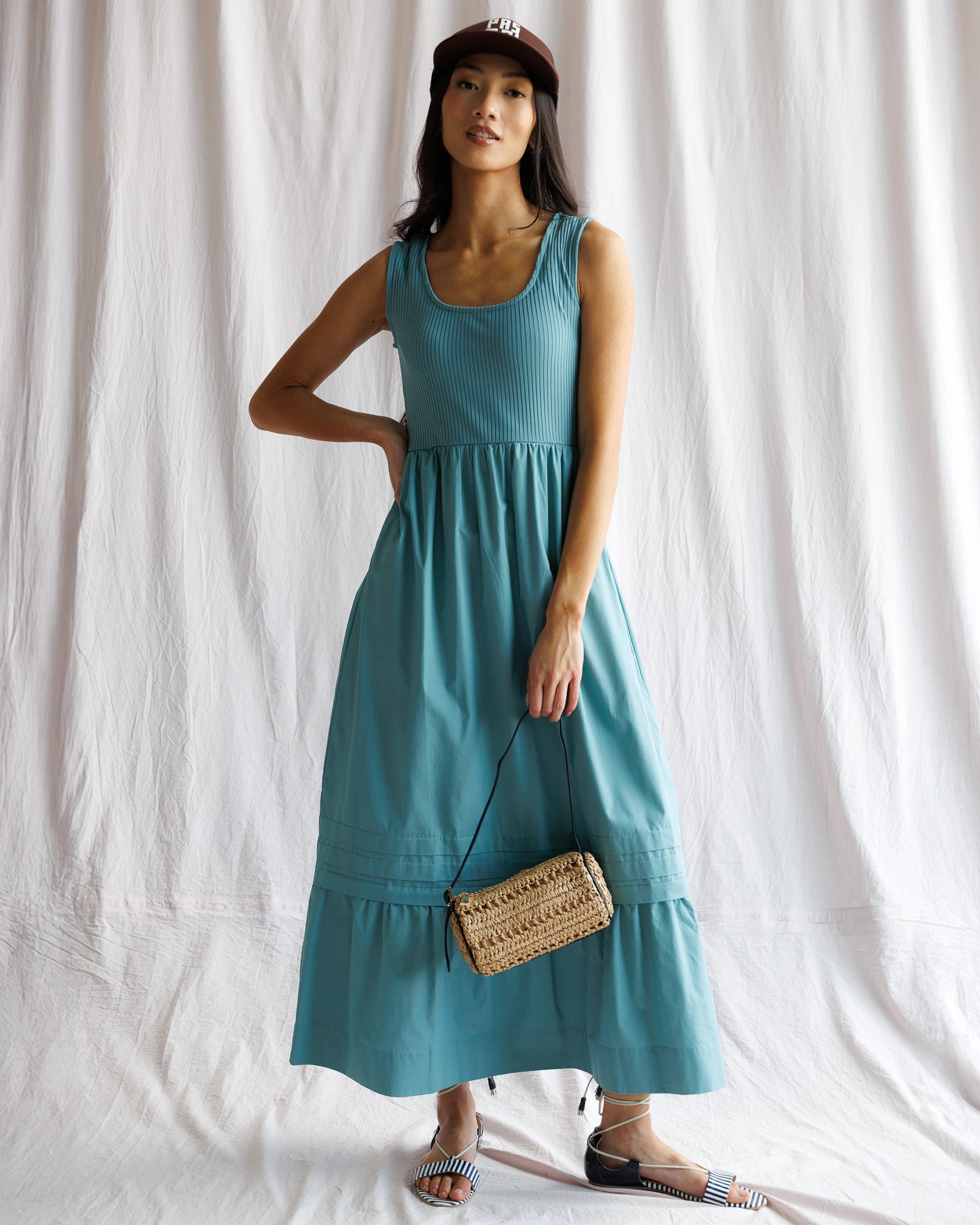 chinese dress ladies Teal Long Sleeves Lace Wrap Maxi Dress for Women main image 1