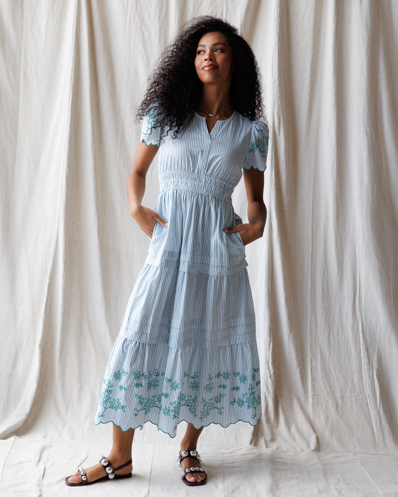 Embroidered Icon Dress Downeast Embroidered Icon Dress Downeast