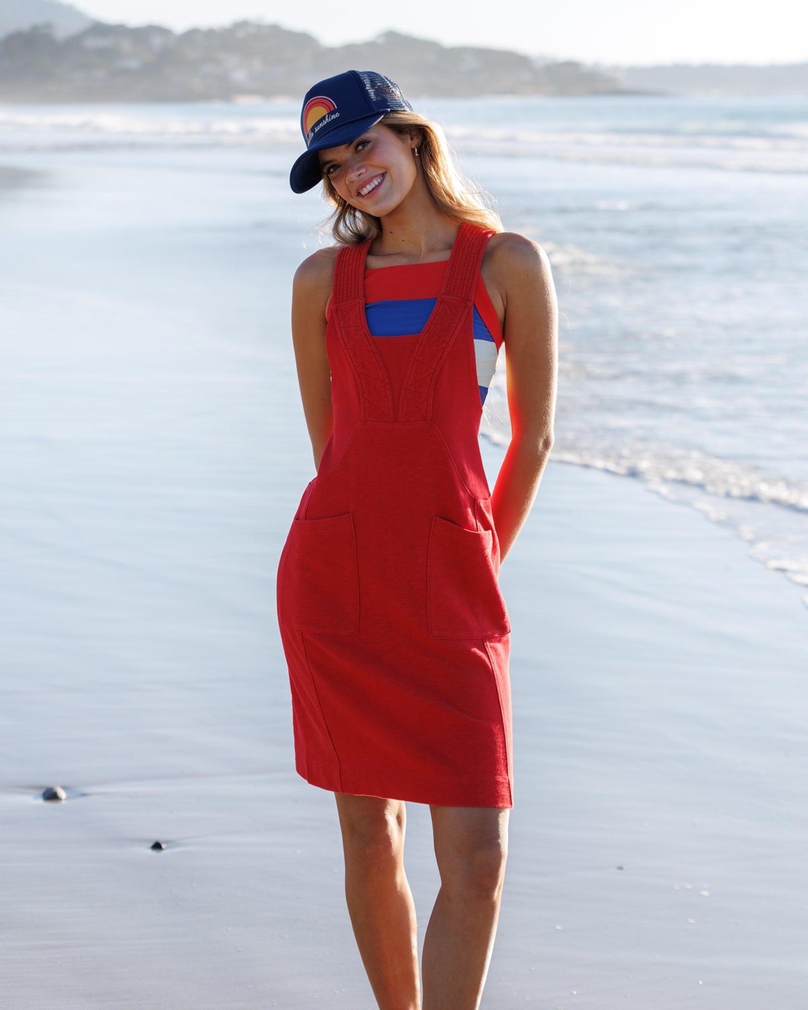 strapless open back dress Corduroy Overall Dress main image 1