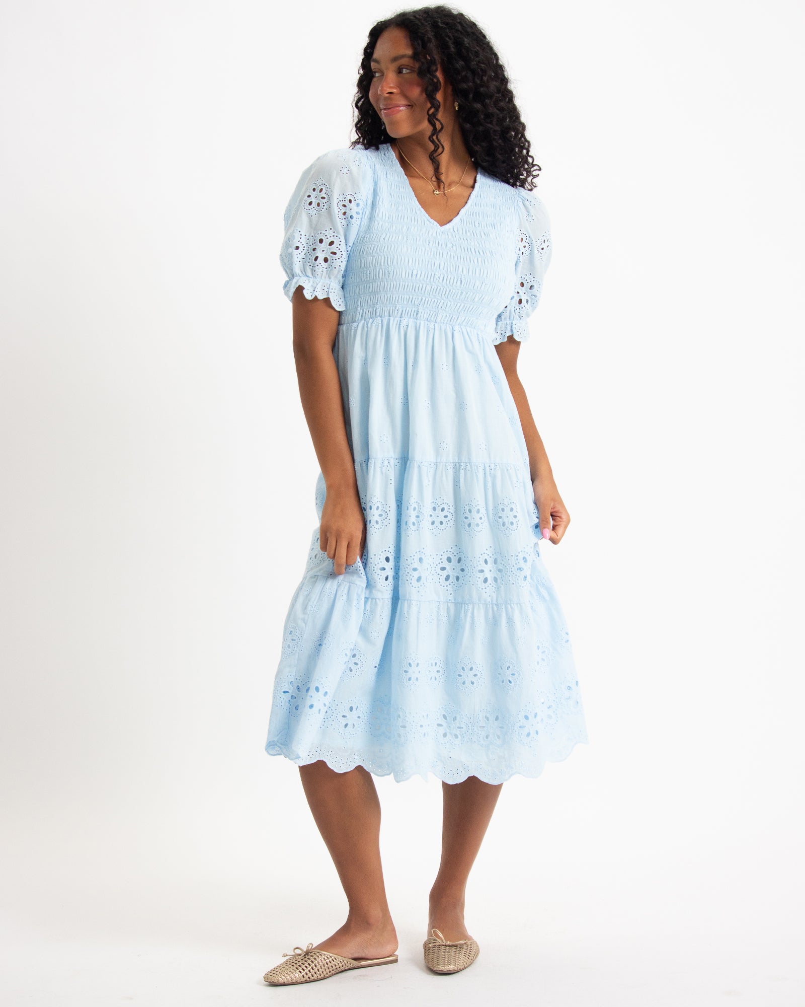 Blue Skies Eyelet Dress – Downeast